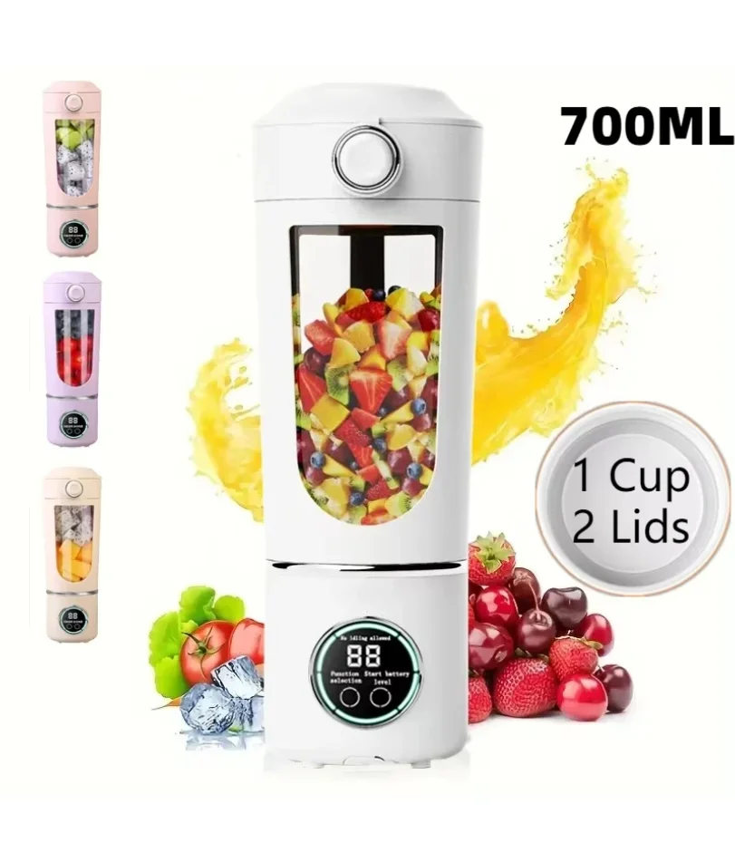 

New Portable Juice Maker Blender for Shakes Smoothie 700ML Durable Juicer Steel Blades 2 In 1 Blender Bottle Smoothie Portable
