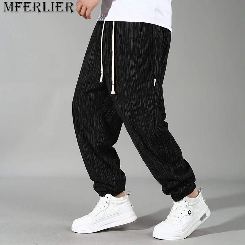 

Jogger Pants Plus Size 12XL Fashion Casual Stripe Design Pants Male Big Size Joggers Elastic Waist Trousers