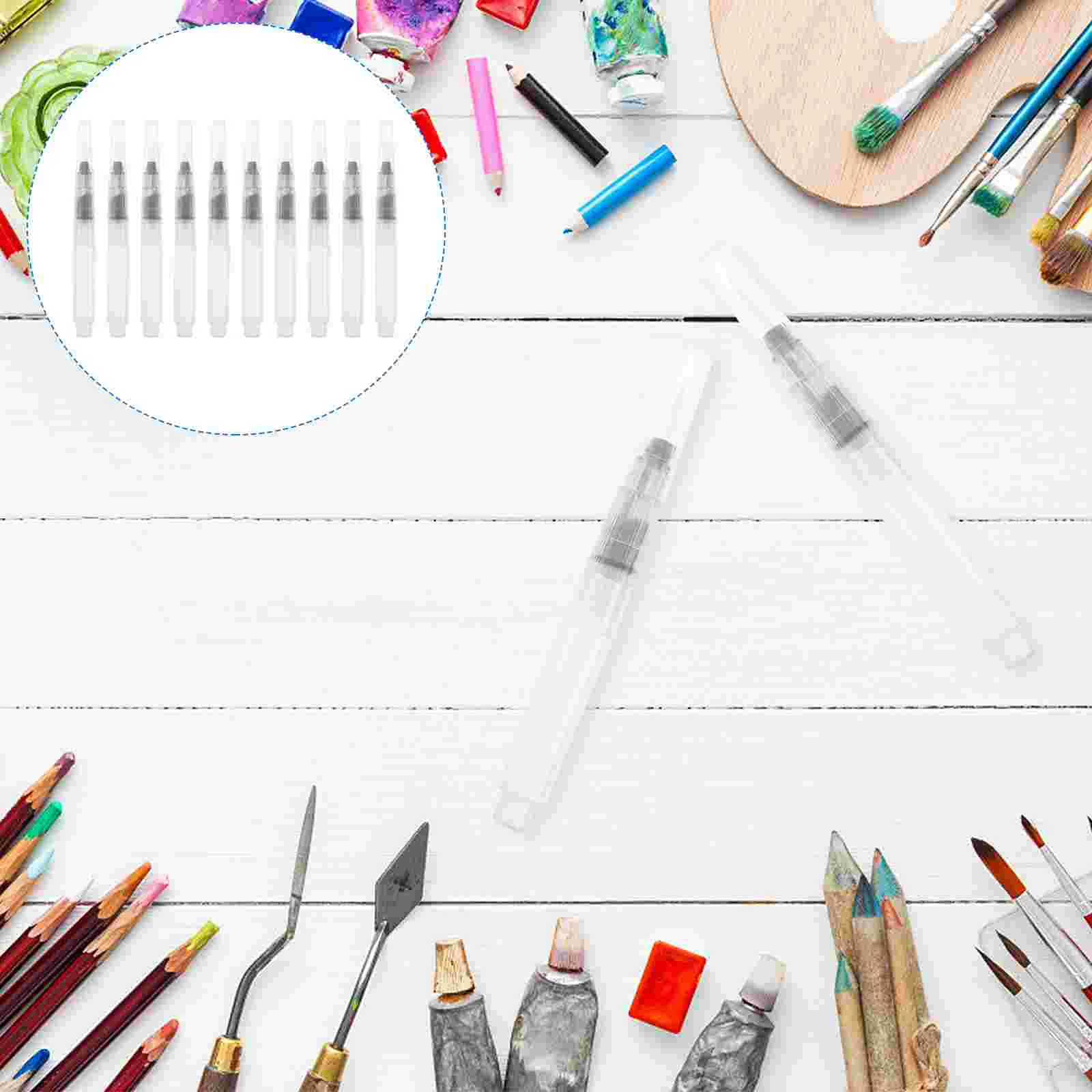 

10 Pcs Watercolor Brushes Pen Writing Ink Soluble Colored Pencils Pens Child Coloring