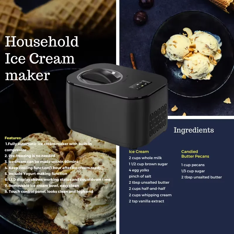 Touch Screen Control ETL Ice Cream Maker