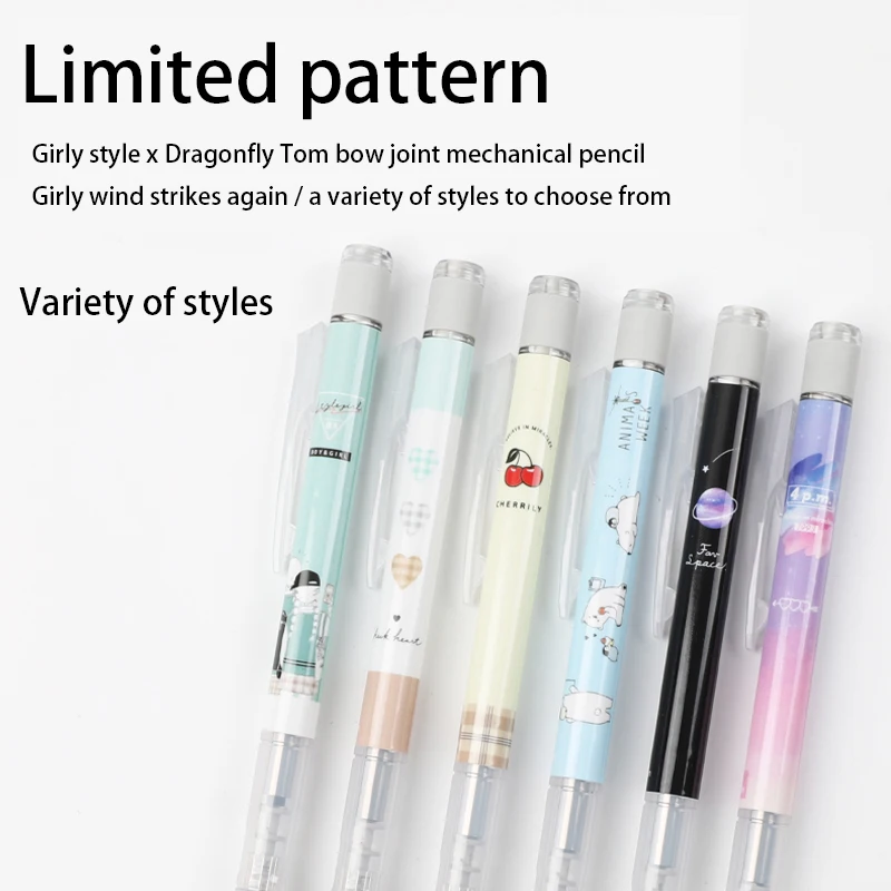 Japan Tombow MONO Limited Girly Style Mechanical Pencil with Eraser Shakes Out The Lead Core Student Office Sketch Pen