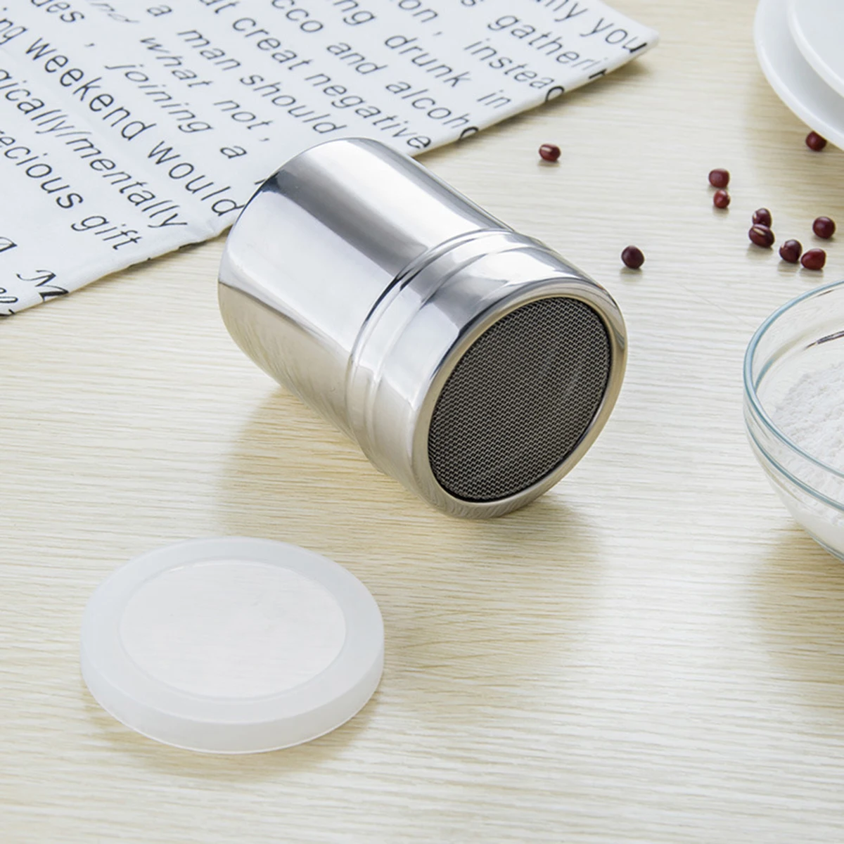 

Stainless Steel Dust-Proof Powder Moisture Resistant Sugar Shaker Baking Cooking Icing Shaker Pepper Seasoning Cans Kitchen