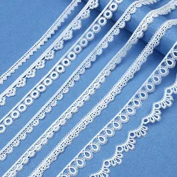 5Yards White Cotton Embroidered Lace Trim Ribbons Fabric DIY Handmade Craft Materials Sewing Garment Clothes Accessories