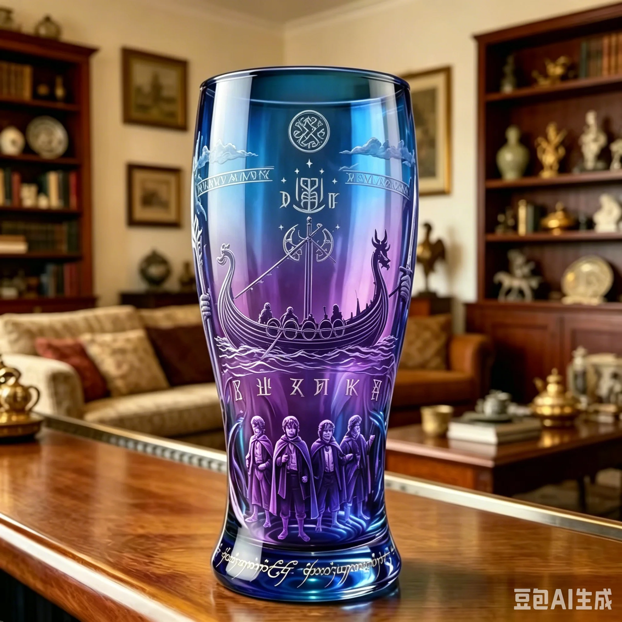 Herr der Ringe Glasbecher mit einem Ring bedruckt, Bierkrug, LOTR-Charaktere, Trinkglas für Fans, Sammlerstück, Bar-Deko, Geschenk