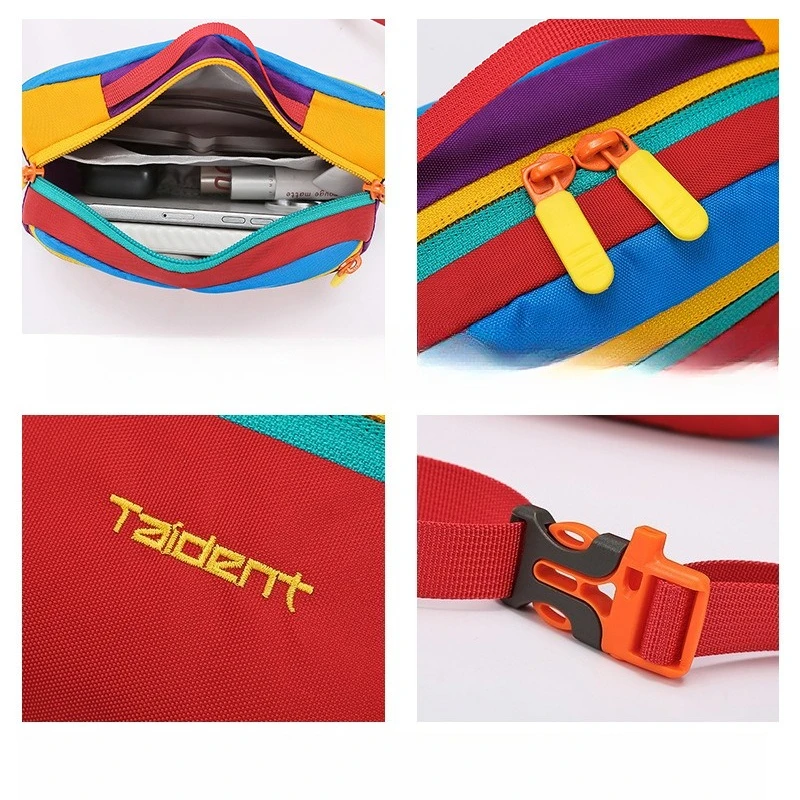 Fashionable Travel Crossbody Bag for Both Men and Women Outdoor Casual Sports Single-shoulder Handbag Dopamine-colored Waist Bag