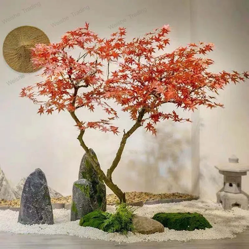 

Искусственное дерево красный клен для интерьера и экстерьера, большое ландшафтное украшение в японском стиле для двора, имитация