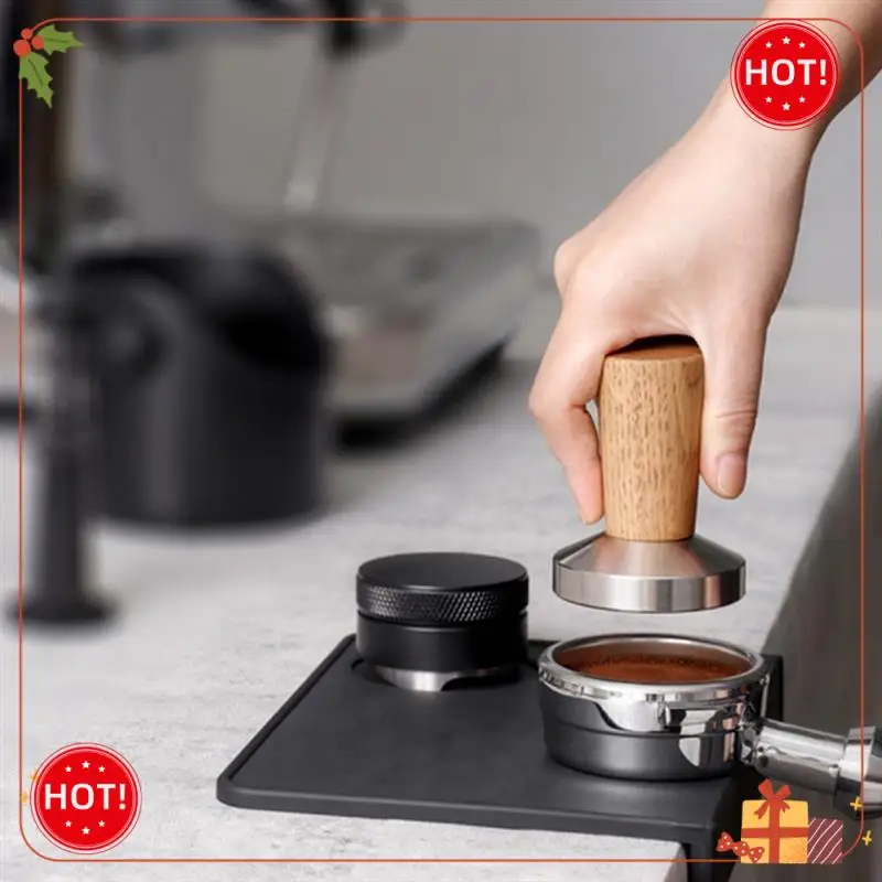 ABLE-แทมเปอร์กาแฟเอสเปรสโซแสตมป์: แทมเปอร์กาแฟด้ามจับไม้จริง, แทมเปอร์เอสเปรสโซประกอบด้วยเบาะซิลิโคนทนทานใช้งานง่าย