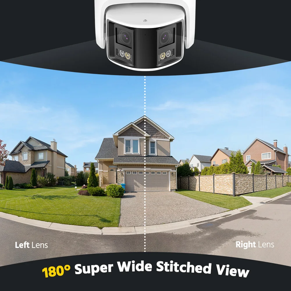 4K(8MP) AI Dual Lens Panoramic FOV 180 With Two Way Audio, Color Night IP POE CCTV Turret ANNKE Camera