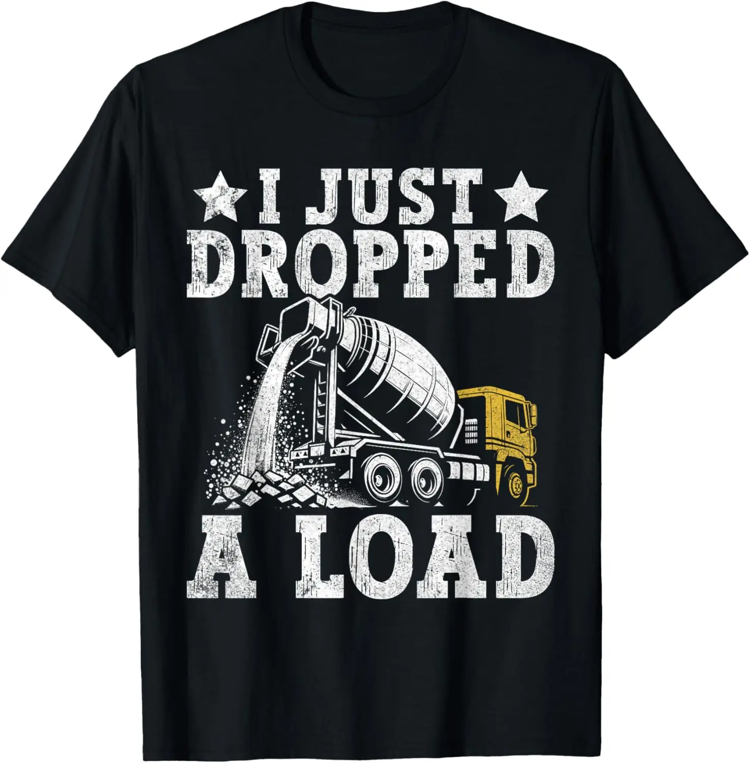Cement Mixer Concrete Truck Driver T-Shirt 100% Cotton Trendy Y2K Short-Sleeve Tee-Soft, Quick-Drying, Moisture-Wicking; Ideal