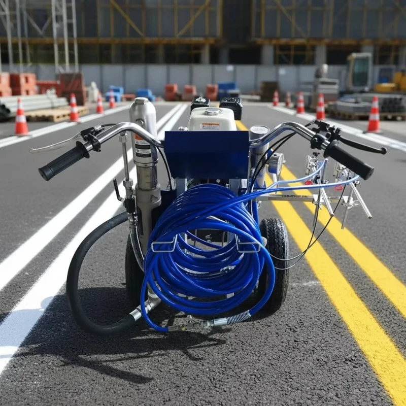 Easily Operated Cold Paint Road Marking Paint Machine Versatile Road Line Marking Paint Machine With Low-Pressure Spraying