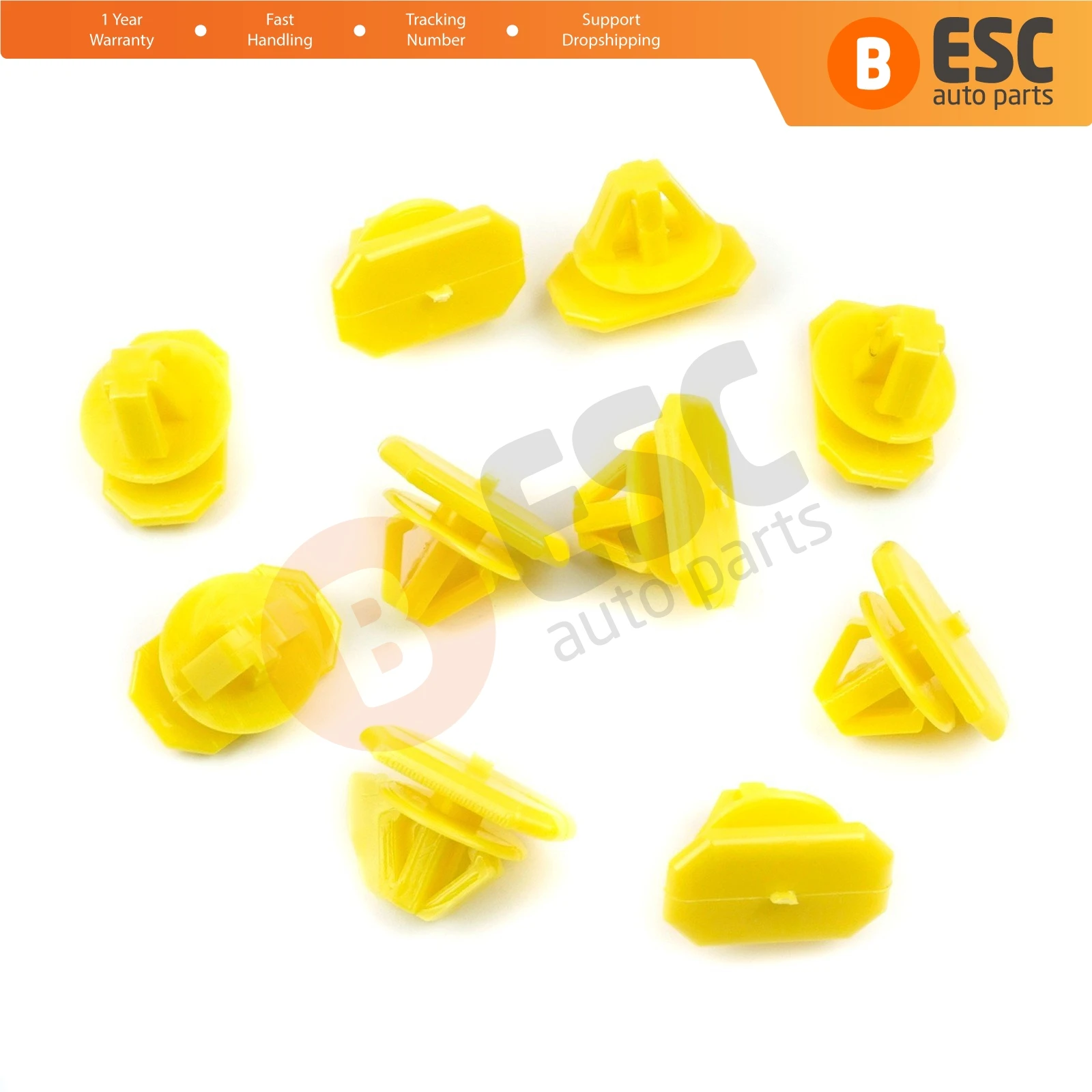 

ESC ECF5062 10 Pcs Bumper Moulding Panel Trim Clips 2T14V353129BA for Ford Connect