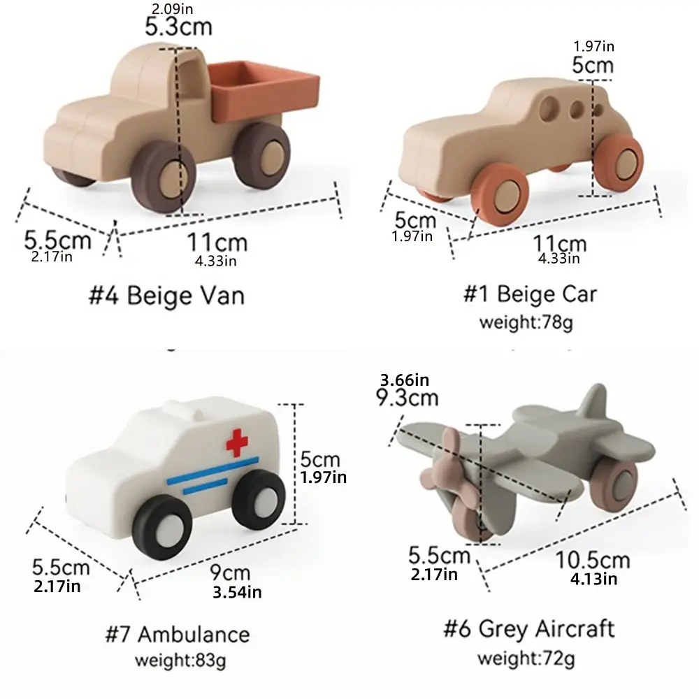 Calmar las encías doloras, juguete mordedor de silicona, juguete mordedor de grado alimenticio sin BPA, coche de dentición, coche de silicona para bebé de dibujos animados para niños