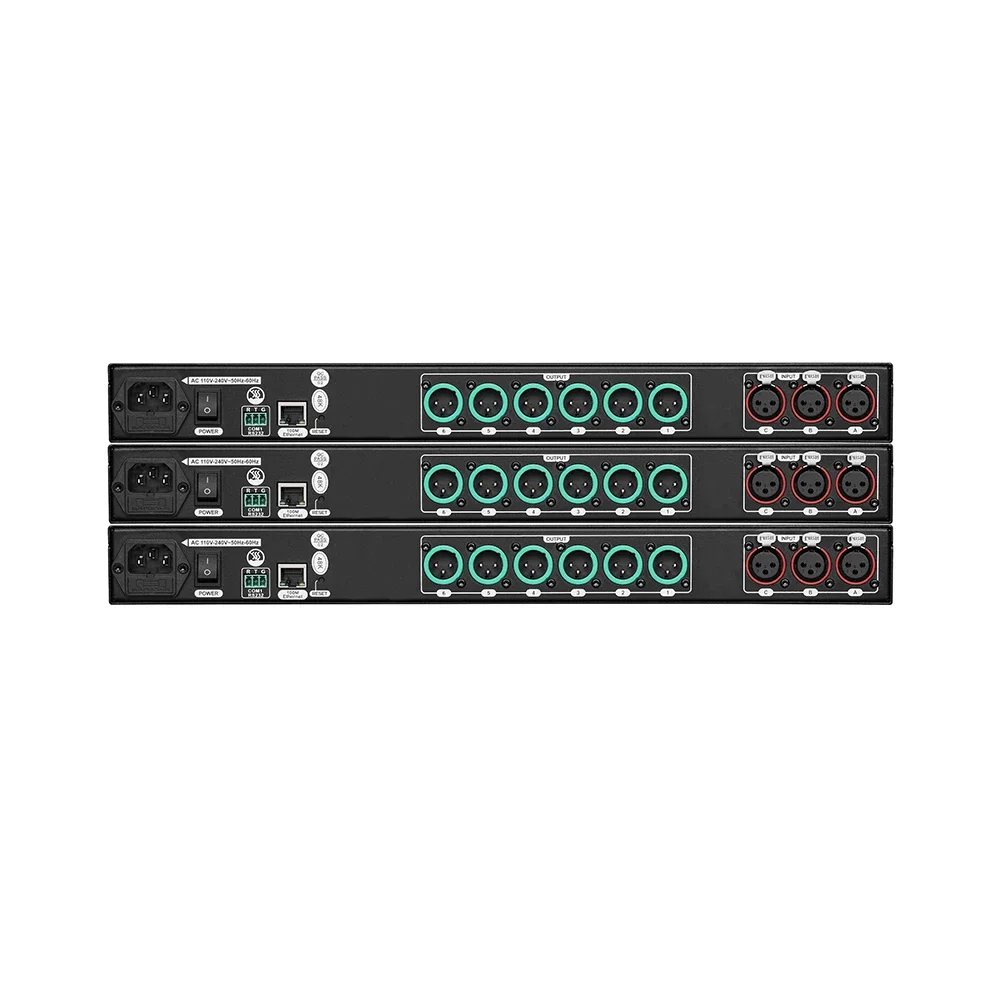 Digital Professional Audio System 48k Audio 3 In 6 Out Processor Tweeter Speaker Subwoofer Line Array