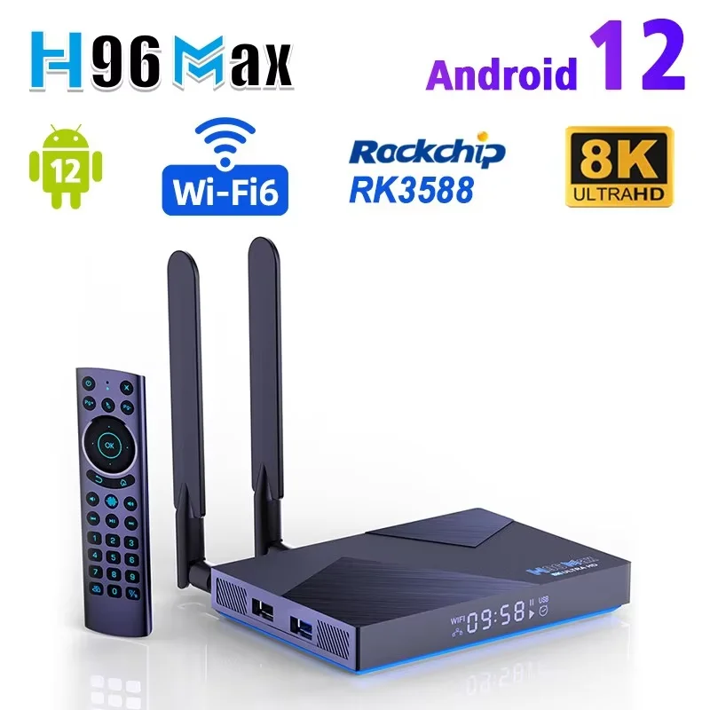 H96 MAX V58 TV Box Rockchip RK3588 Android 12 Octa Core 6TOPS NPU 8GB DDR4 RAM 64GB ROM 1000M Ethernet WIFI6 BT5.0 Set Top Box