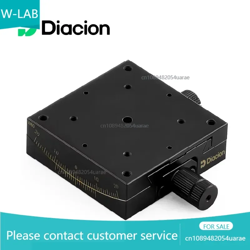 Diacion High Load Capacity 58.8N GTX60-60 TX-axis Worm Gear Manual Goniometer Stage Brass 20 Travel Linear Guide Blocks