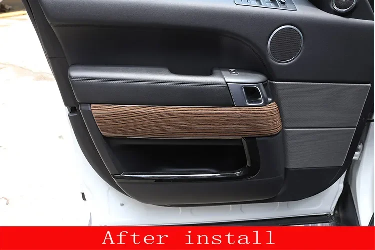 

4pcs Sands Wood Grain ABS Car Inner Door Panel Decoration Cover Trim For Land Rover Range Rover Sport RR Sport 2014-2017