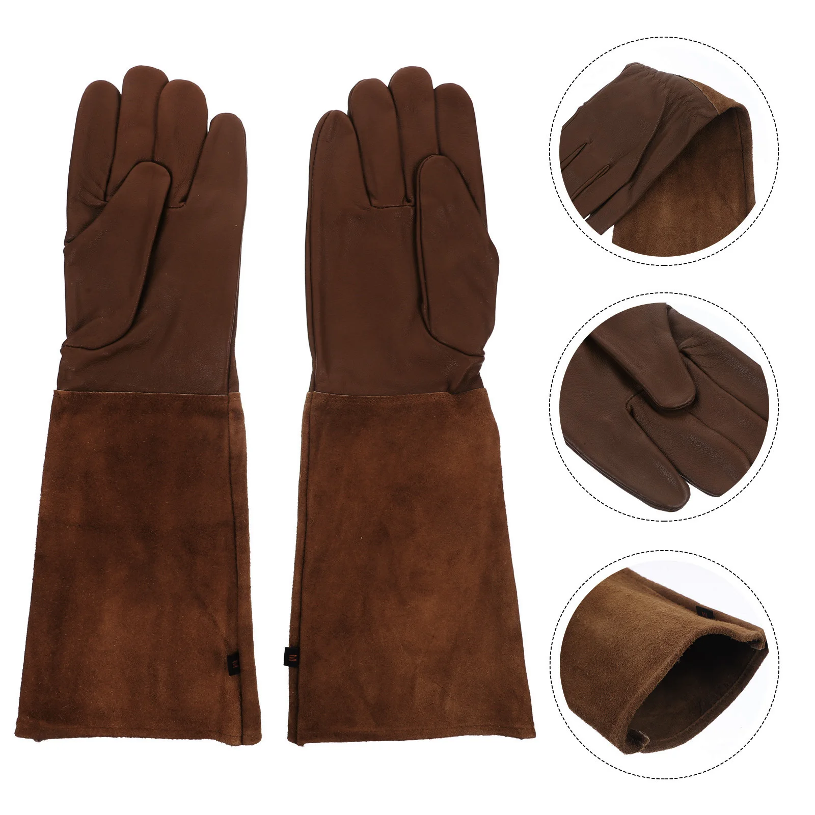 

Gardening Gloves Long Tube Protective Outdoor Work Pruning Planting Cowhide Puncture Proof Durable Uniform Thickness Easy Clean