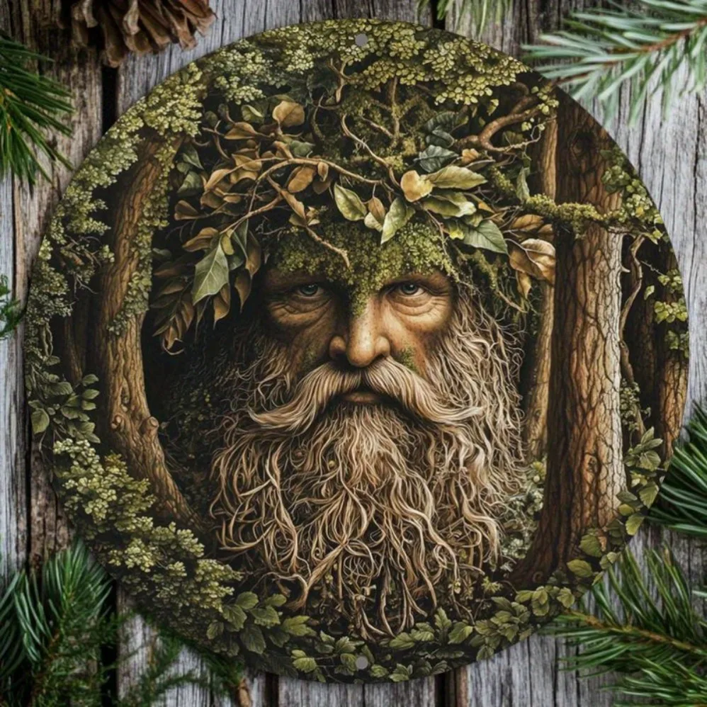 Forest Elves Aluminum Round Metal Sign: 2D Flat-Printed Classic Wall Hanging – Perfect Decor for Bars, Cafés, Parties & ,