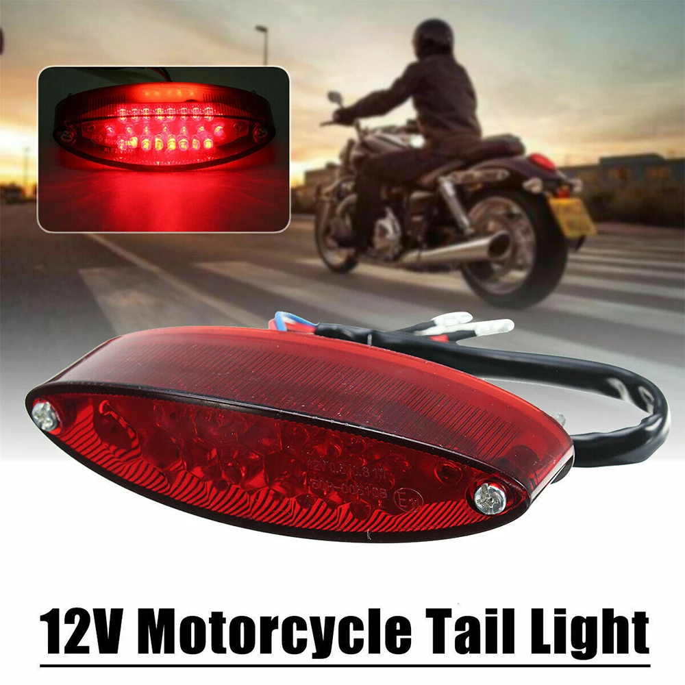 

28 LED Motorcycle Brake Stop Tail Light Dual Sport Smoke Lens Motocross Running License Plate Lights For Honda Harley ATV UTV