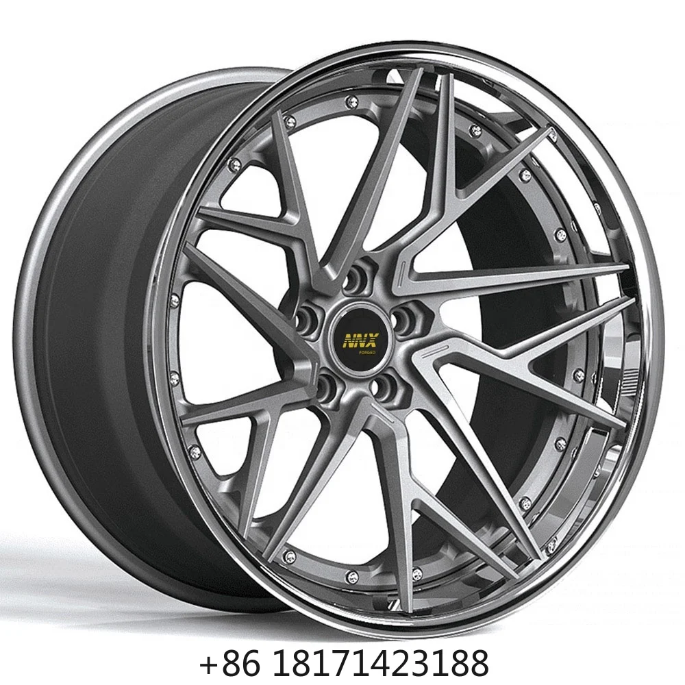 【Hot】Hot Sale Custom Alloy 3-Piece Forged Car Wheels 15-22 Inch 5x130 New Condition 30mm Offset Black for Car Wholesale