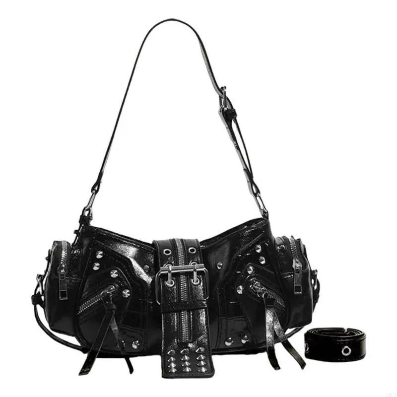 

Unique PU Leather Motorcycle Bag Shoulder Bags Handbag for Parties and Travel