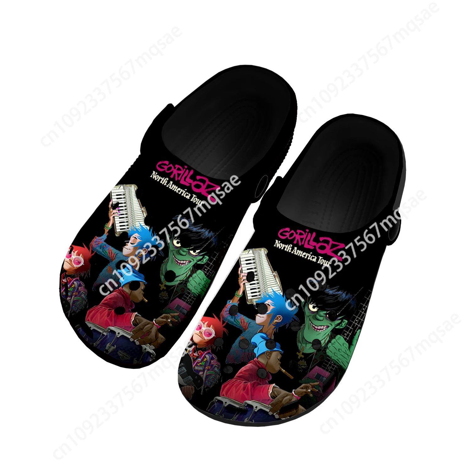 

Gorillaz Virtual Rock Band Fashion Home Clogs Custom Water Shoes Mens Womens Teenager Shoes Clog Breathable Beach Hole Slippers