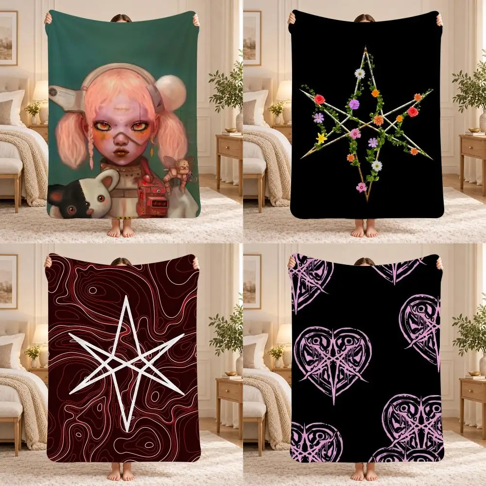 Rock Band Bring Me The Horizon Throw 240g Lightweight Flannel Blanket, Soft Skin Throw Blanket for Sofa Bedroom