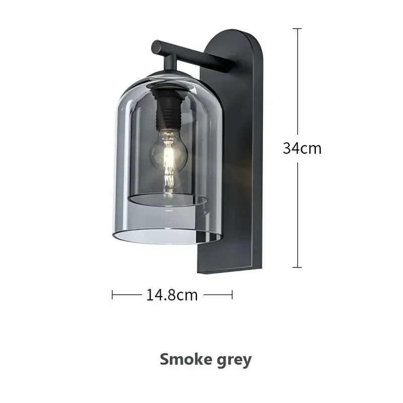 Scandinavische Postmoderne Dubbele Glazen Wandlampen Voor Entree Gang Gangpad Bar Slaapkamer Restaurant Trap Hangende Wandlamp