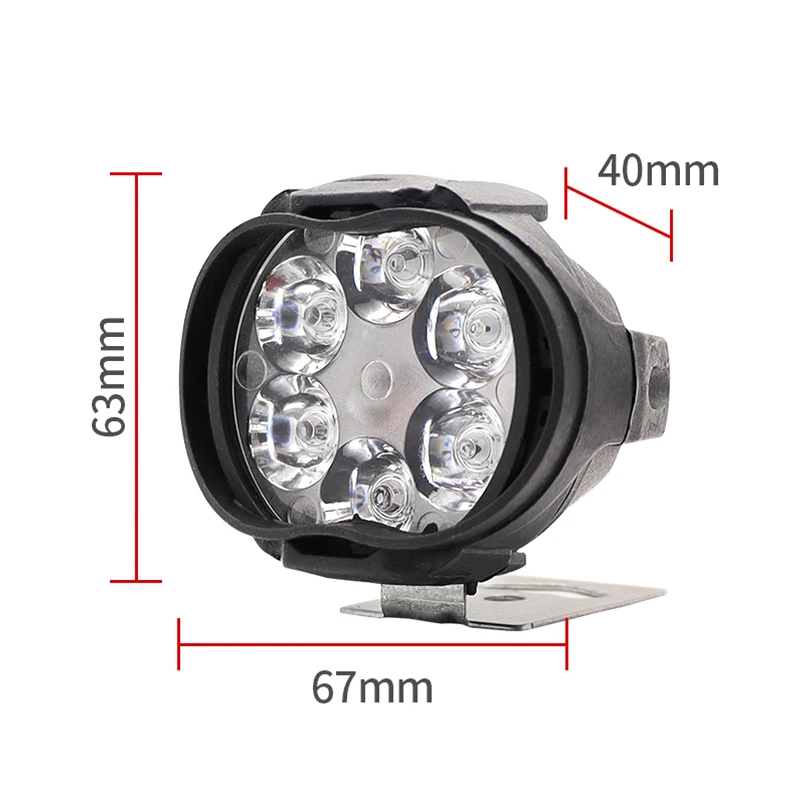 2pcs Led Headlight Motorcycles White Super Bright Auxiliary Working Front Light Scooter Spotlight Additional Spot Light Fog Lamp