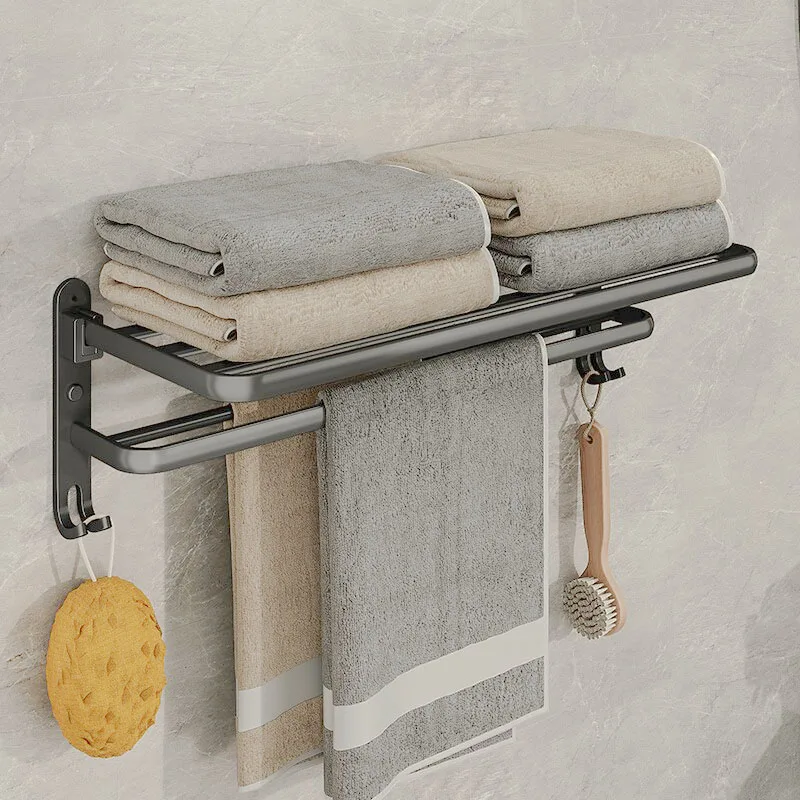 Towel Rack Non Perforated Wall Mounted Bathroom Toilet Towel Rack Bathroom Storage Rack Towel Holder Bathroom Towels Holder