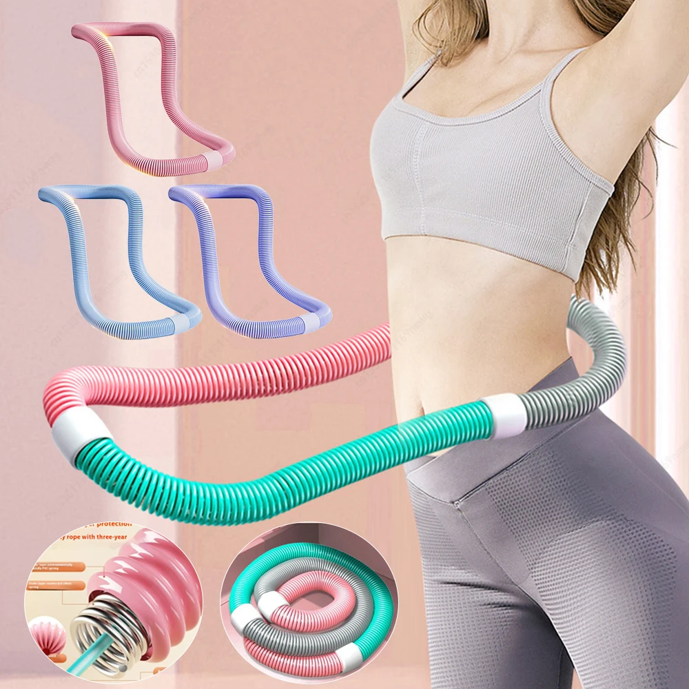 Soft Spring Hoop Quiet Design Foldable Waist Toning Hoop Belly Exercise Hoop Waist Training Circle for Cardio Exercise