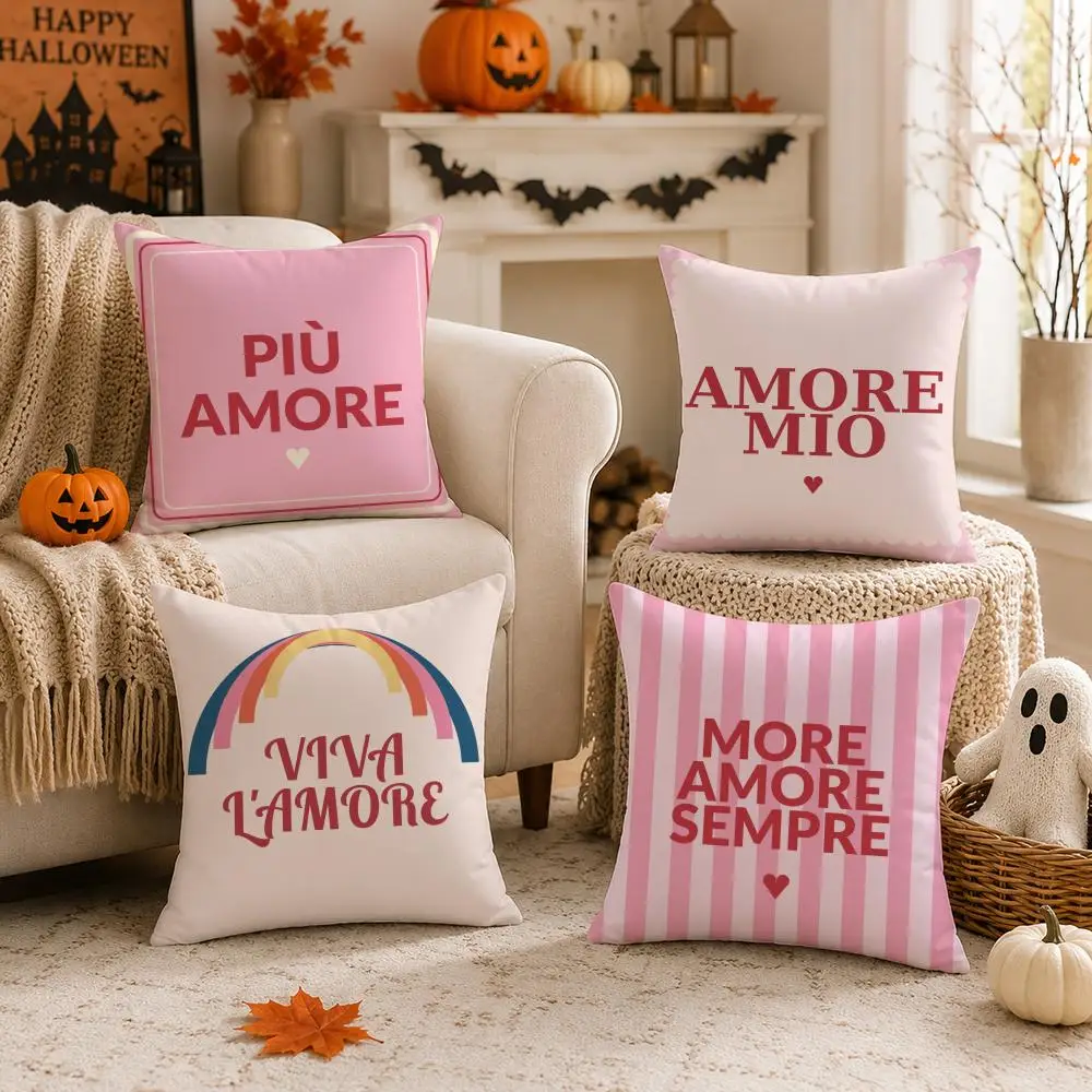 2D-Flat Assorted Italian Quote Striped Throw Pillow Covers Sofa chair cushion cover2D-Flat Cushion Cover