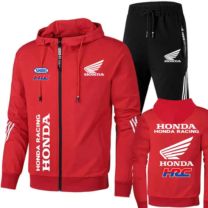 

Honda racing men's sets leisure outdoor sports zipper hoodie sweatshirt Spring summer Men's clothing Motorcy clecycling Jacket