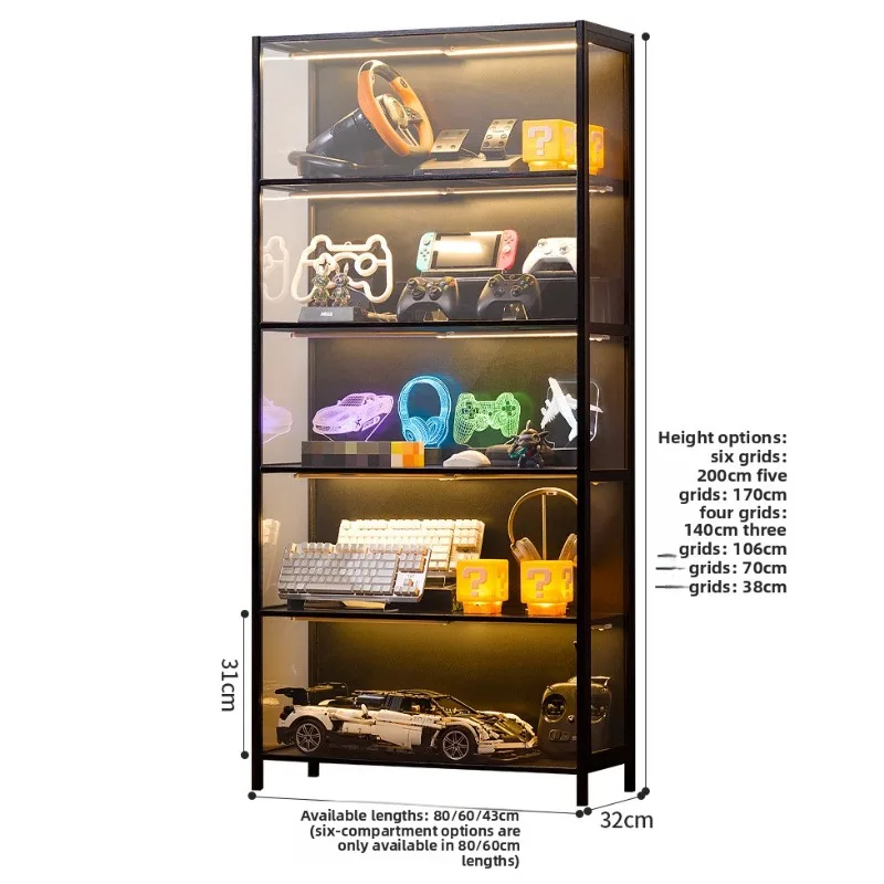Multi layer transparent storage cabinet, dust-proof acrylic door, shoe collection cabinet, product display cabinet, display rack view 6
