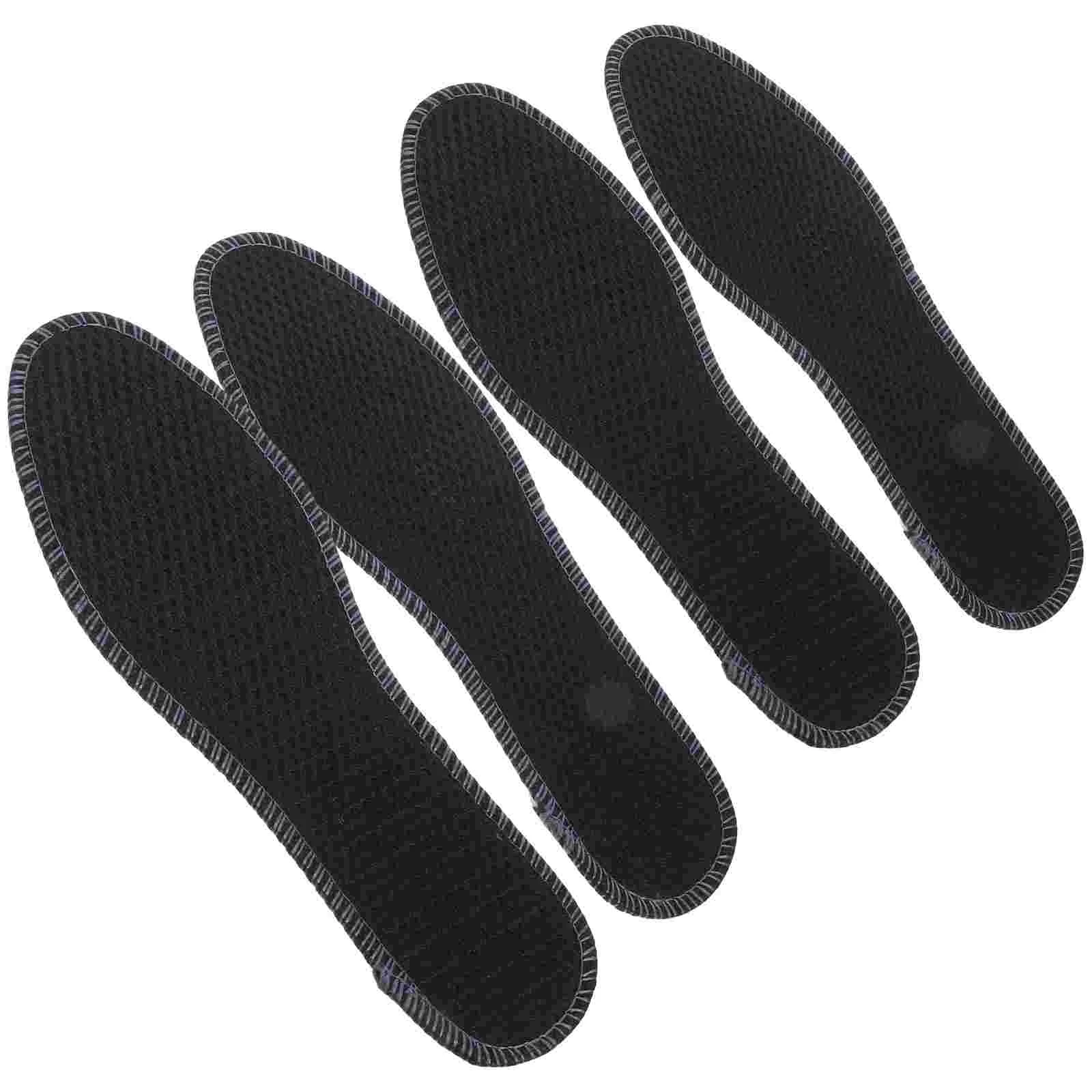 Plantillas de carbón de bambú para zapatos, plantillas de malla, absorbentes de sudor, antiolor, almohadillas para zapatos, deportes, correr, negro, 2 pares