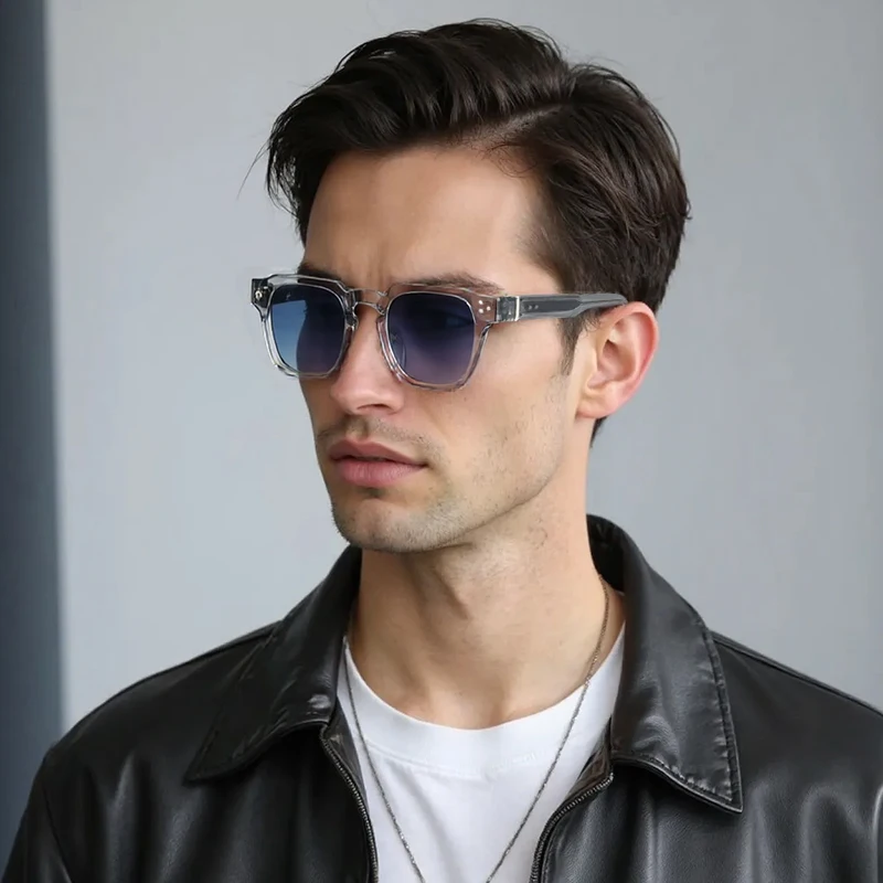 CATERSIDE Klassische quadratische Sonnenbrille für Herren und Damen, Core Insert Temple, Luxusmarke, Sonnenbrille für Reisen, Strand, Party, Festivals, Geschenke – Detail 1
