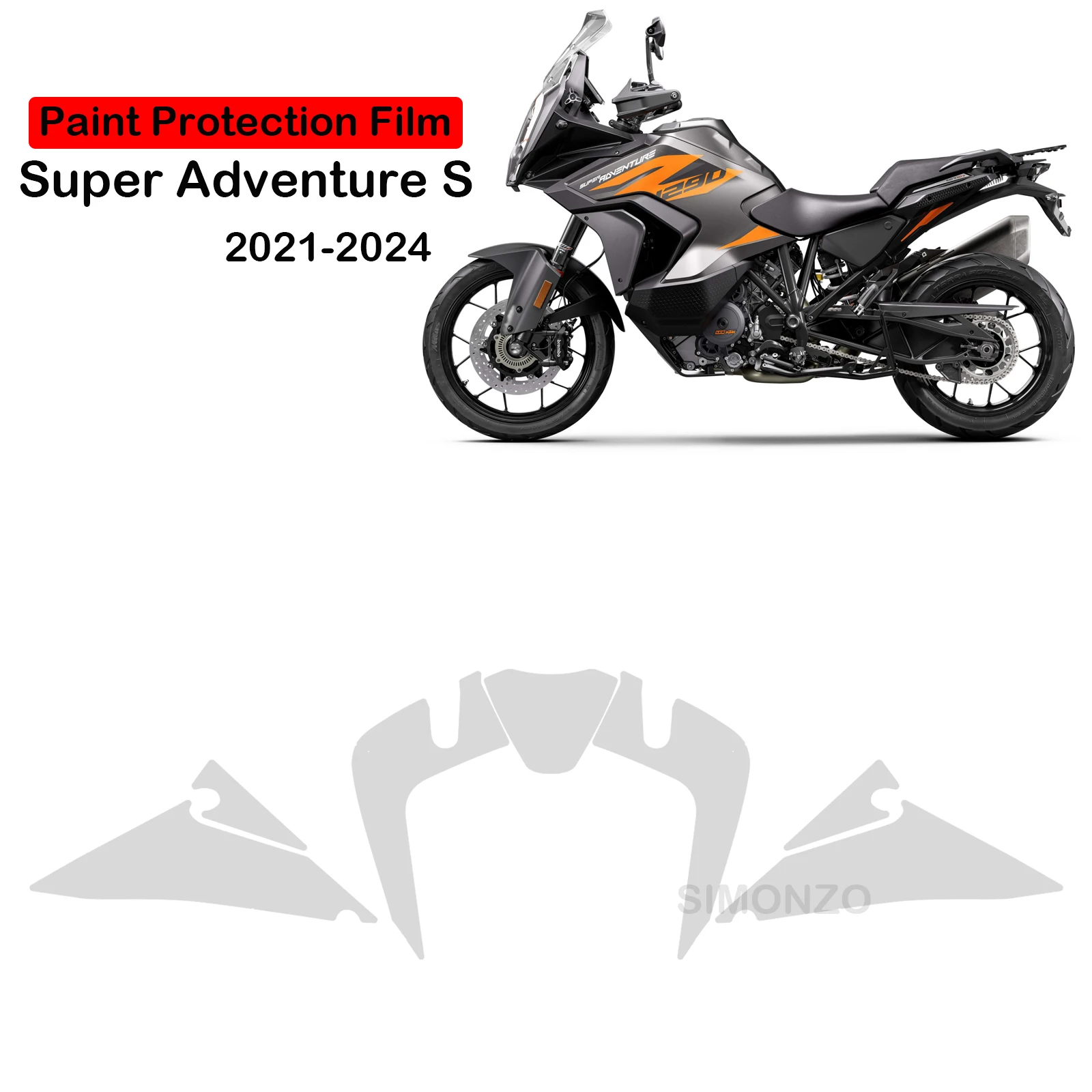 Paint Protection Film For Super Adventure S 2021-2024 Motorcycle PPF TPU Transparent Ultra-Thin Kit Super Adv S Parts