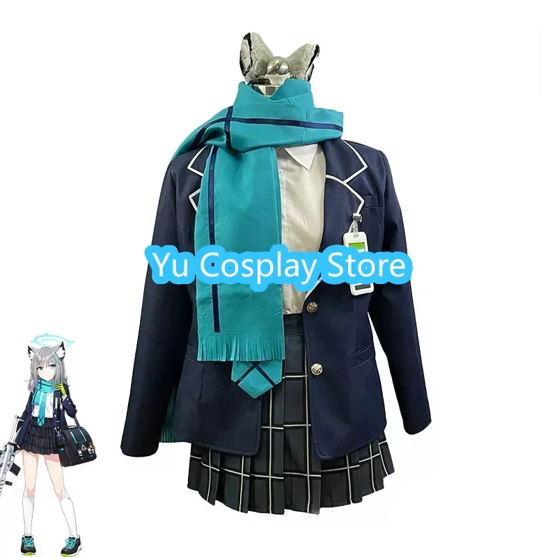 Game Blue Archive Sunaokami Shiroko Cosplay Costume Japanese High School Uniform Jk Dress Suit Coat Shirt Skirts Custom Made