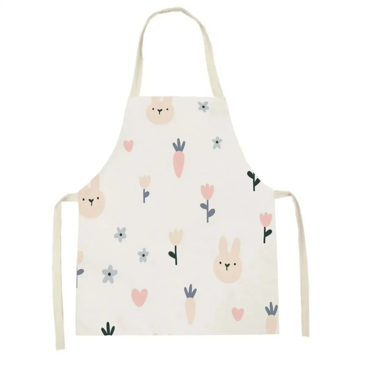 Fun lamb kitchen pink apron household cleaning cartoon kitten animal apron cooking baking kitchen children\'s bib