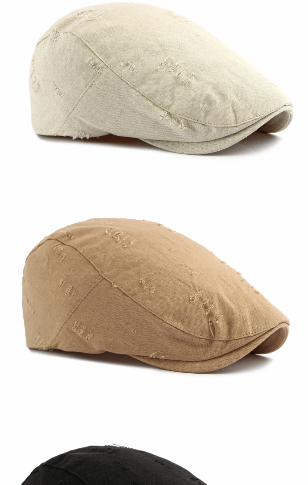HT5074 Herren- und Damen-Baskenmützen, Künstler-Baskenmütze, Verstellbare Ivy-Flatcap für Frühling und Sommer, Atmungsaktive Baskenmütze – Detail 6