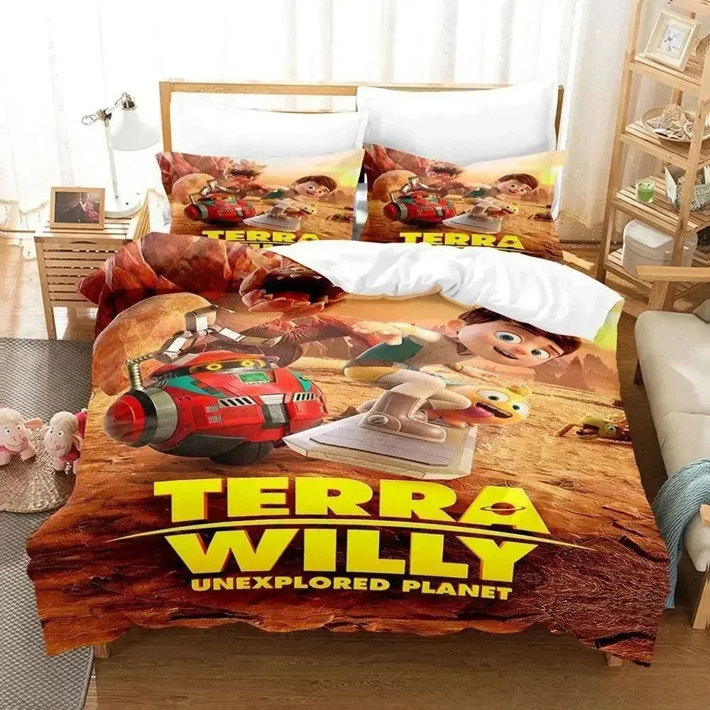 

3D Anime Bed Sheet Terra Willy Printed Bed Set Duvet Cover Pillowcase Bedding Set Linen Sheet Quilt Cover Full Queen King Size