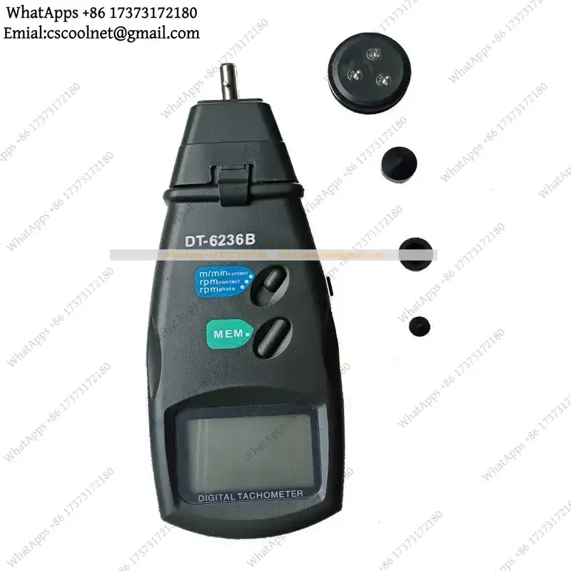 YX2 DT6236B Portable Digital 2-in-1 Photo & Contact Laser Tachometer 99999 RPM Range Speed Meter
