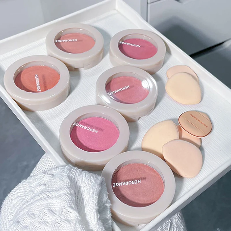 Palette Blush Monocolore HERORANGE, Fard Minerale Professionale per Guance con Ombretto Contorno