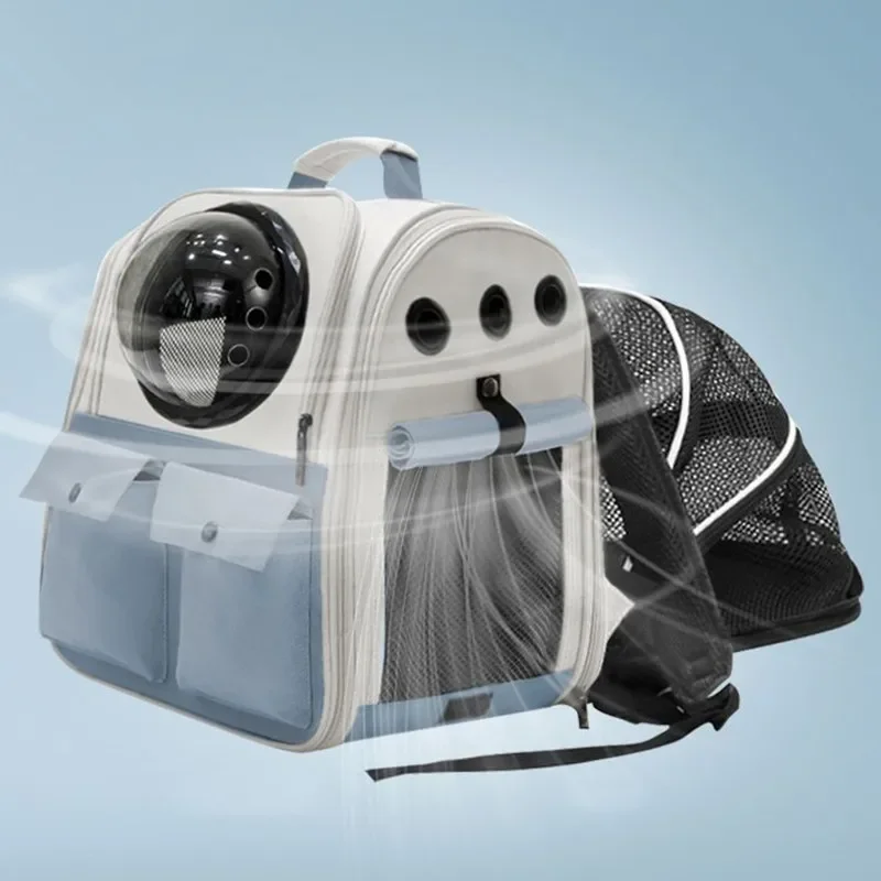 Pet supplies Cat backpack transparent expandable backpack portable backpack dog breathable large capacity space capsule bag