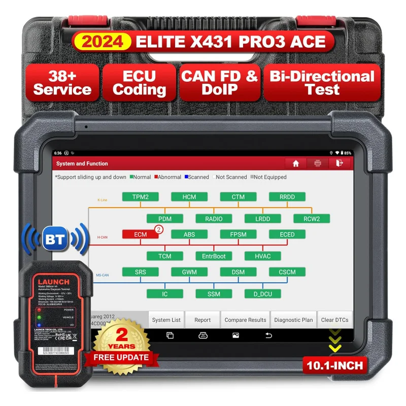 X431 PRO3 ACE Elite CAN FD&DOIP Diagnostic Tool Machine For All Cars Online ECU Coding OBD2 Scanner with