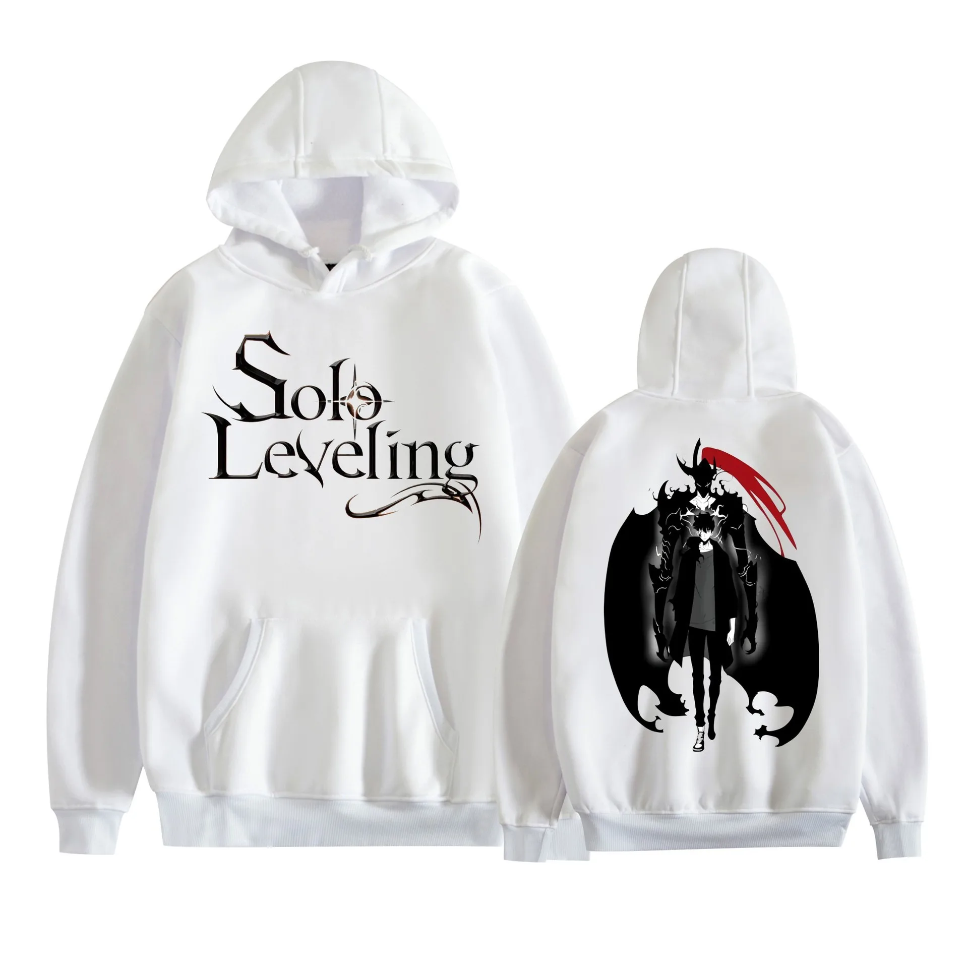 Solo nivelado sudaderas con capucha blanco Merch Unisex moda Casual Streetwear pulóver ropa de calle sudadera ropa moda prendas de vestir