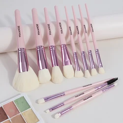 MAANGE Makeup Brush Set 11PCS Premium Synthetic Foundation Powder Concealers Eye Shadows Blush Makeup Brushes for Beginner