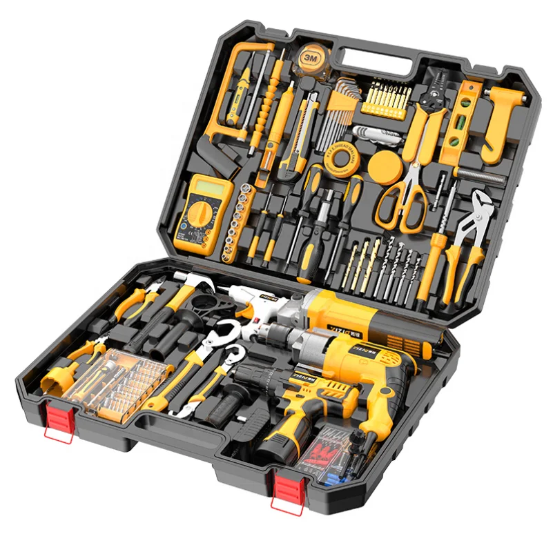 Hot Selling Chrome Vanadium  Tool Set Multi Function Allen Car Tool Kit Box Hex Socket Set Screw Ratchet Hand Tools Set