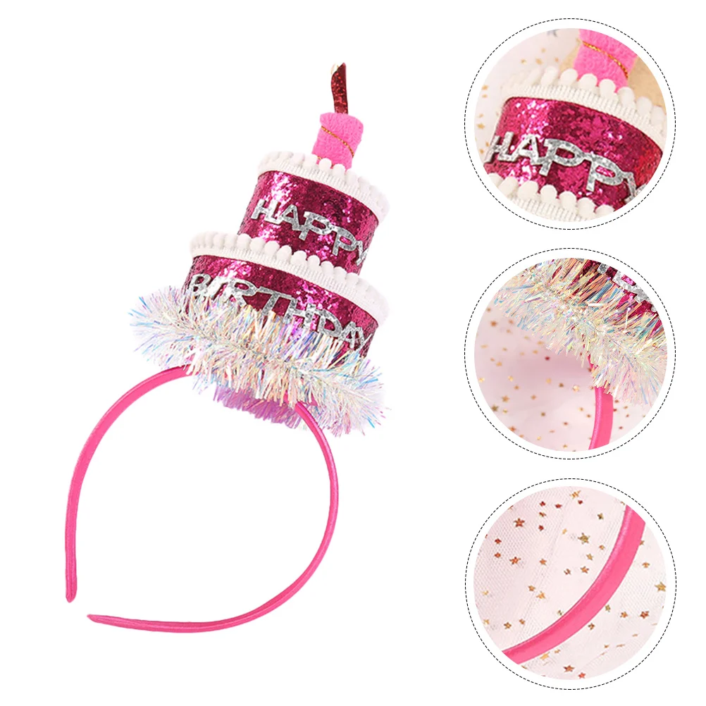 Birthday Headband Headdress Props Decor Cloth Kids Party Hair Hoop Supplies Child Bands