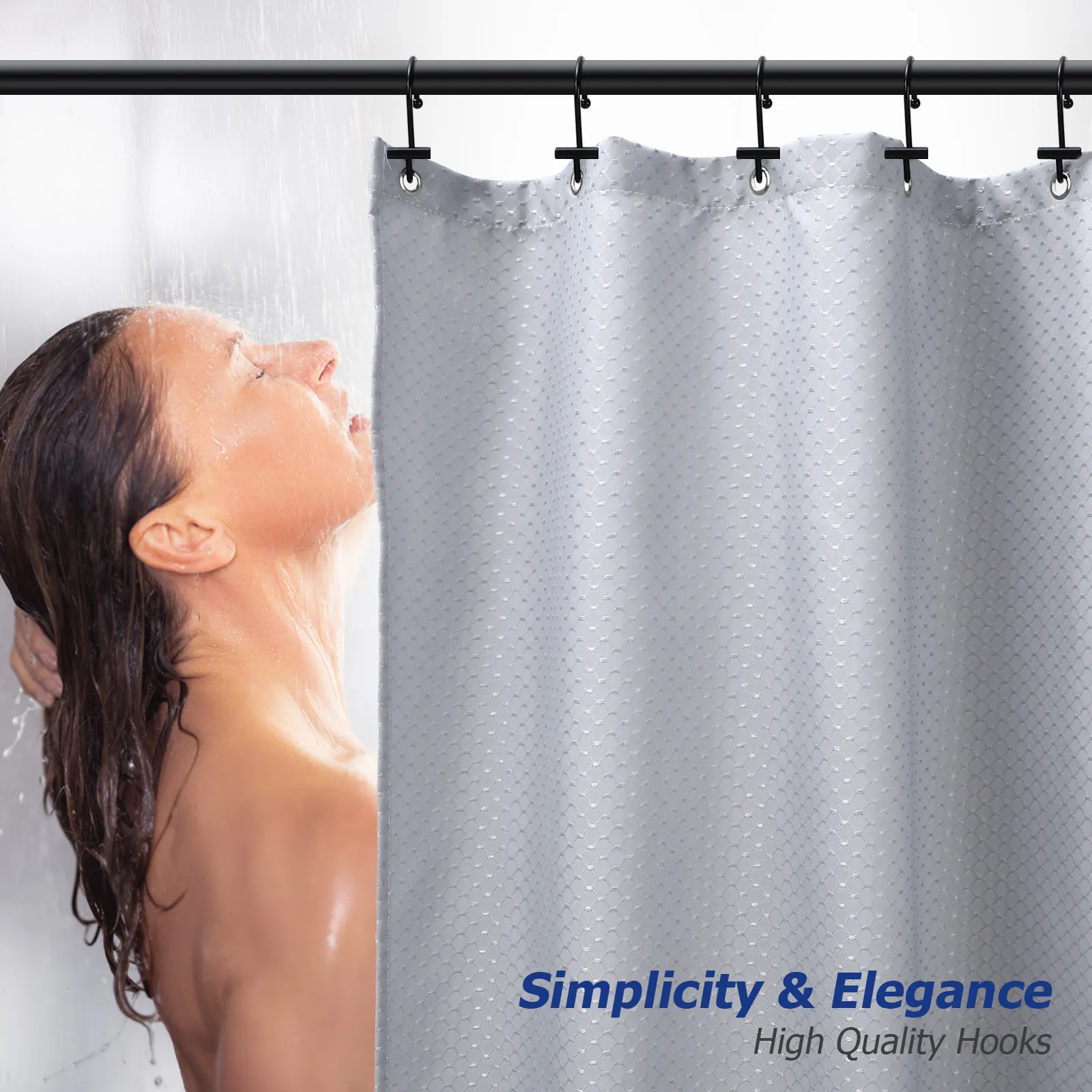 12Pcs S Shape Bathroom Curtain Hooks Electroplated Iron Sliding Quiet Shower Curtain Rings Fits Most Standard Shower Rods view 4